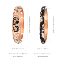 Cargar imagen en el visor de la galería, UJOY Womens Multi-Colors Cloisonne Bracelet Gold Plated Flower Hollowed Enameled Hinged Cuff Bangles