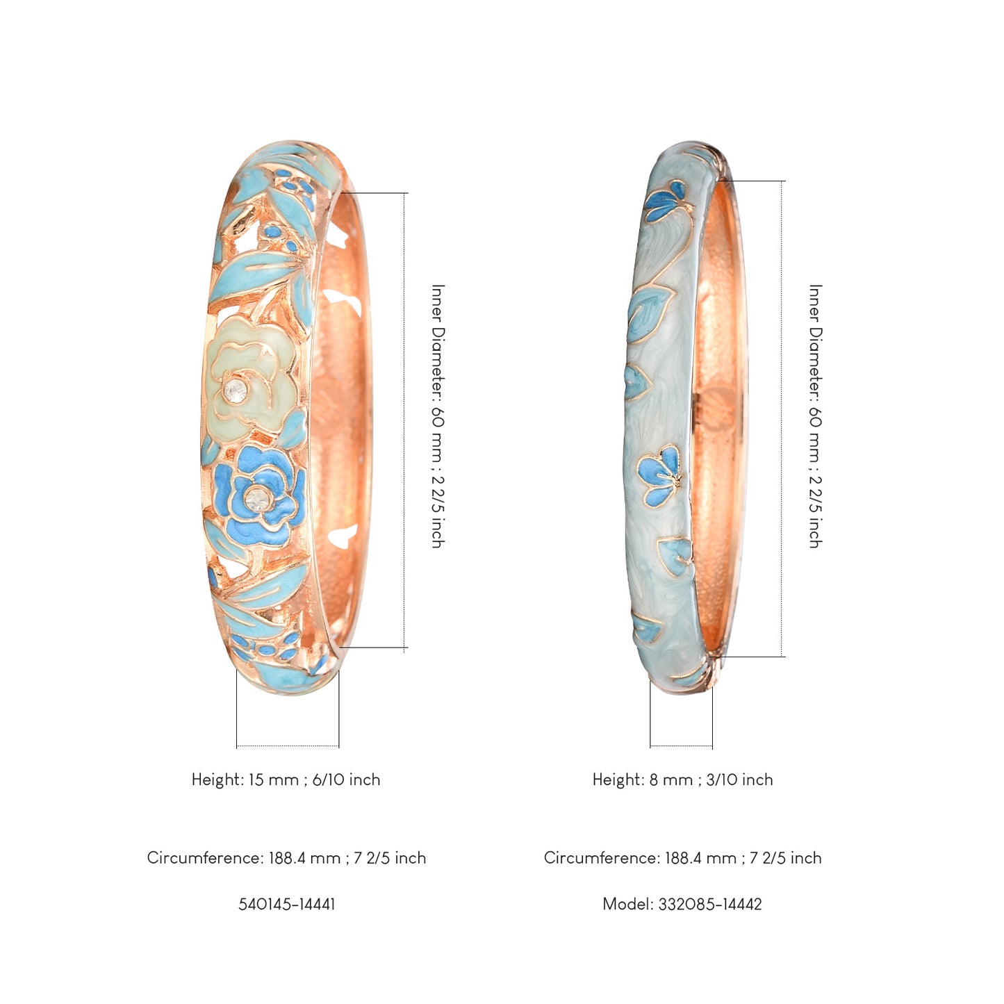 UJOY Womens Multi-Colors Cloisonne Bracelet Gold Plated Flower Hollowed Enameled Hinged Cuff Bangles