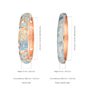 UJOY Womens Multi-Colors Cloisonne Bracelet Gold Plated Flower Hollowed Enameled Hinged Cuff Bangles