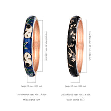 Load image into Gallery viewer, UJOY Cloisonne Chinese Panda Bracelets-Gold Plated Gorgeous Handcrafted Gifts Enamel Bangles Set for Women