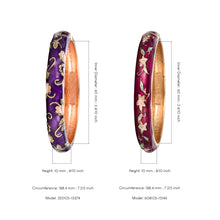 Cargar imagen en el visor de la galería, UJOY Designer Indian Style Cloisonne Bracelets Openable Cuff Enameled Bangles Set Jewelry Gift for Women