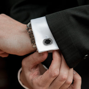 UJOY Men's Jewelry Black Cufflinks for Tuxedo Shirts for Weddings, Business, Dinner