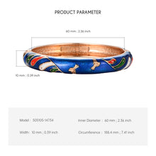 Cargar imagen en el visor de la galería, UJOY Gorgeous Jewelry Enemal Bracelets-Cloisonne Floral Golden Spring Openable Cuff Bangles Gifts for Women Girl