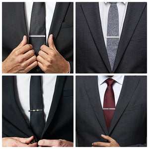 UJOY Tie Clips for Men, 8 Pcs Tie Bars Pinch Clip Set Colorful 2.3 Inches Business Shirt Necktie Parts