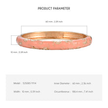 Cargar imagen en el visor de la galería, UJOY Women&#39;s Bangle Bracelet Golded Alloy Hinged Flower Enameled Cloisonne Jewelry with Gift Box 55B01