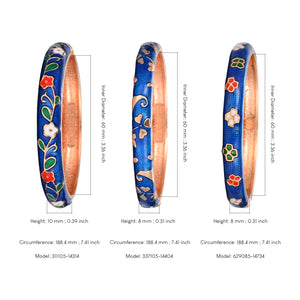 UJOY Womens Multi-Colors Cloisonne Bracelet Gold Plated Flower Hollowed Enameled Hinged Cuff Bangles