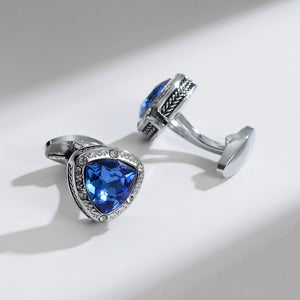 UJOY Men's Jewelry Blue Stones Cufflinks for Tuxedo Shirts for Weddings, Business, Dinner