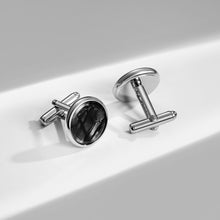 Cargar imagen en el visor de la galería, UJOY Men&#39;s Jewelry Cufflinks Mother of Pearl Black for Tuxedo Shirts for Weddings, Business Meeting, Dinner