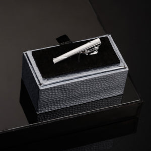UJOY Skinny Tie Clips Silver Necktie Shirts Bar Pins Box Packed Gift for Men