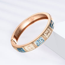 Load image into Gallery viewer, UJOY Colorful Cloisonne Bracelet Jewelry Enamel Handcraft Gold Spring Hinge Birthday Vacation Party Gifts Womens Bangles
