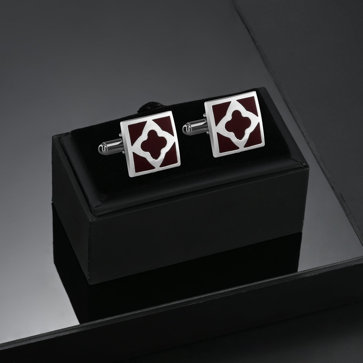UJOY Red Color Men's Jewelry Cufflinks Shirts for Weddings, Business, Dinner
