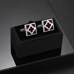 UJOY Red Color Men's Jewelry Cufflinks Shirts for Weddings, Business, Dinner