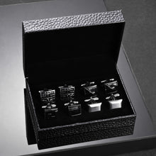 Cargar imagen en el visor de la galería, UJOY Tie Clip Shirts Cufflinks Combo Set Business Parts Necktie Pins Bars Cuff Links Box for Men
