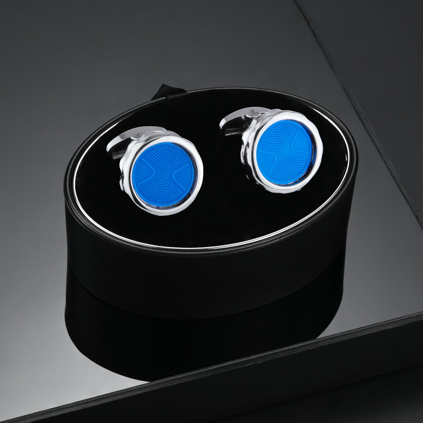 UJOY Blue Color Cufflinks for Mens Shirt Cuffs High Quality Cuff links Wedding Grooms Gift