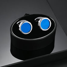 Load image into Gallery viewer, UJOY Blue Color Cufflinks for Mens Shirt Cuffs High Quality Cuff links Wedding Grooms Gift