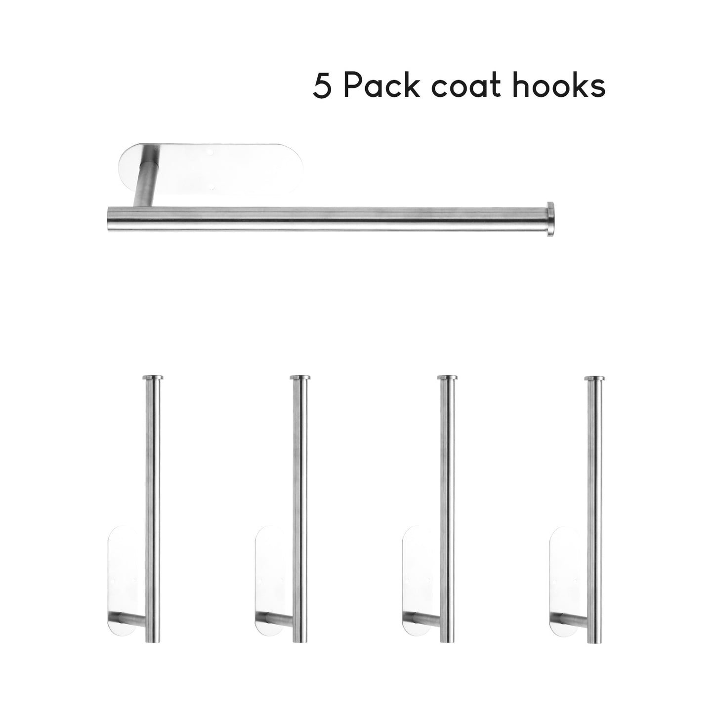 SARIHOSY Towel Rack Stainless Steel Towel Bar Self-adhesive Silver Towel BarStorage Rail Shelf Bathroom Accessories 206-2-SK