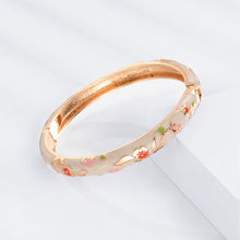 Load image into Gallery viewer, UJOY Vintage Cloisonne Bangles Bracelet Enamel Floral Spring Cuff Clasp Indian Golden Jewelry for Women Girls