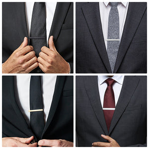UJOY Tie Clips for Men, 8 Pcs Tie Bars Pinch Clip Set Silver 2.3 Inches 1.5 Inches Business Shirt Necktie Parts