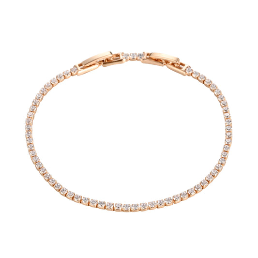 UJOY Fashion Bracelets Tennis Crystal Cubic Zirconia Square Stones Golden Chain Women's Jewelry Gift