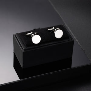 UJOY Men's Jewelry Silver Cufflinks for Shirts for Weddings, Business Meeting, Dinner