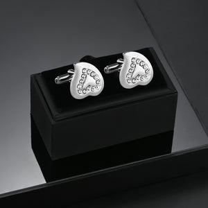 UJOY Cufflinks Men's and Women's Business Banquet Wedding Speech Gifts High Grade Metal White Crystals Cuff Links