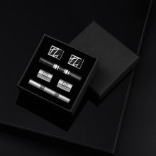 Load image into Gallery viewer, UJOY Cufflinks and Tie Pin Clips Set in Gift Box Enamel Classic Design