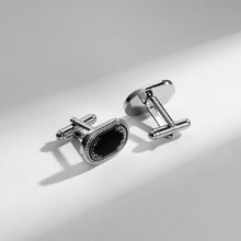 Load image into Gallery viewer, UJOY Men&#39;s Jewelry Black Cufflinks for Tuxedo Shirts for Weddings, Business, Dinner