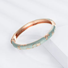 Load image into Gallery viewer, UJOY Fashion Cloisonne Bracelets Gold Plated Butterfly Filigree Enameled Womens Gifts Bangles Spring Hinged