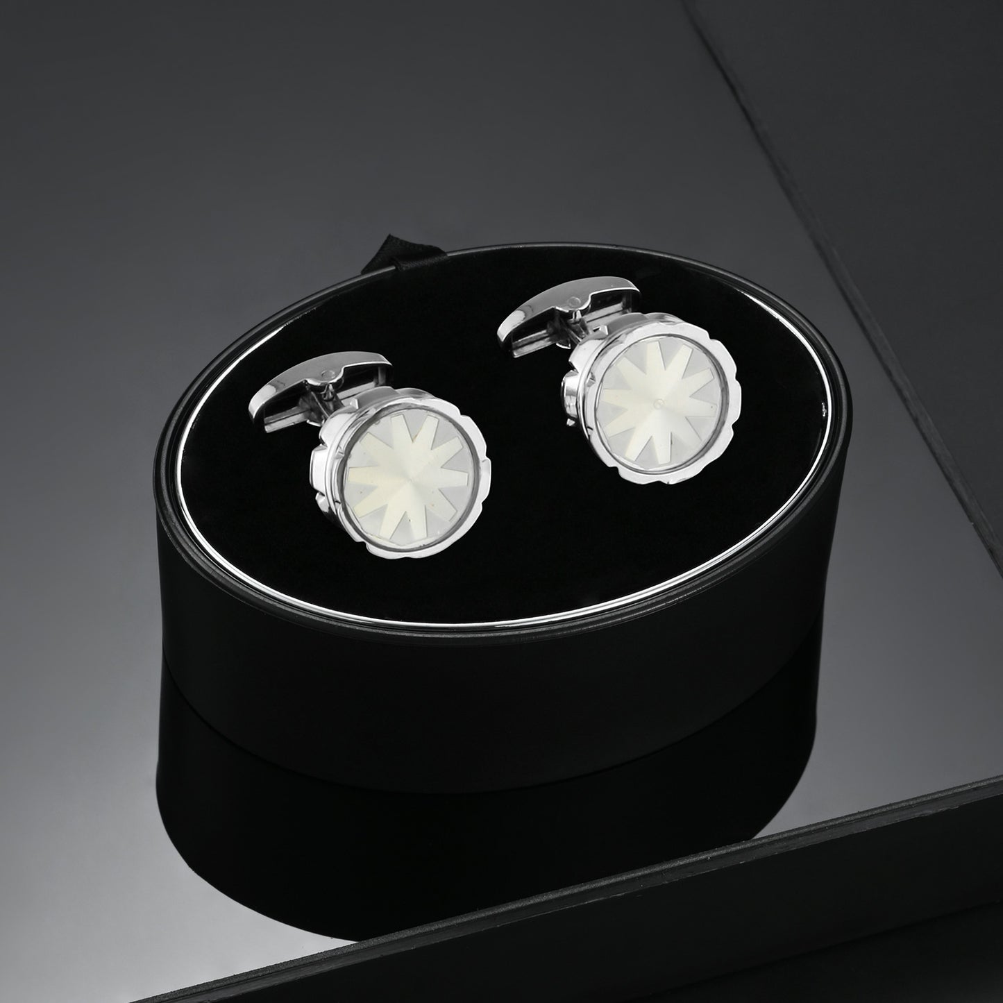 UJOY Mens Cufflinks Silver and Gold Colors Business Dress Parts for Wedding Party