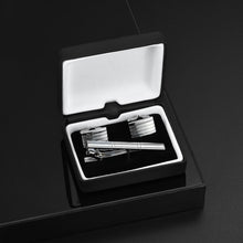 Load image into Gallery viewer, UJOY Cufflinks and Studs Set Blanks Black Color Shirt Tuxedo Buttons Packed in Cufflink Box for Men