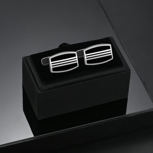 UJOY Silver Color Men's Jewelry Cufflinks for Shirts for Weddings, Business, Dinner