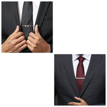 Cargar imagen en el visor de la galería, UJOY Tie Clips Set for Men Tie Bar Clip Black Silver-Tone Gold-Tone for Wedding Business with Gift Box
