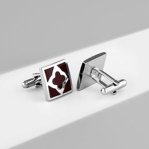 UJOY Red Color Men's Jewelry Cufflinks Shirts for Weddings, Business, Dinner