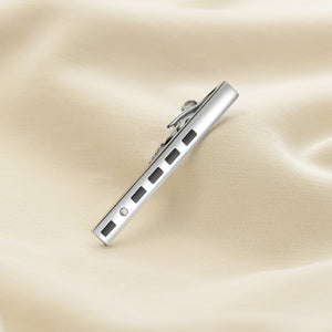 UJOY Tie Clips for Men, 3 Pcs Tie Bars Pinch Clip Set 2.3 Inches Business Shirt Necktie Parts Silver Black