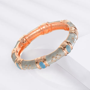 UJOY Fashion Cloisonne Bracelets Gold Plated Butterfly Filigree Enameled Womens Gifts Bangles Spring