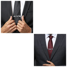 Cargar imagen en el visor de la galería, UJOY 10pcs Set Enamel Black Siver Tie Bar Pin Clips in Gift Box