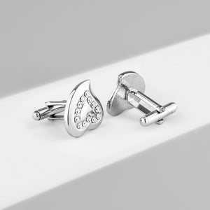 UJOY Cufflinks Men's and Women's Business Banquet Wedding Speech Gifts High Grade Metal White Crystals Cuff Links