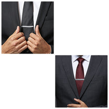 Load image into Gallery viewer, UJOY Tie Clips Set for Men Tie Bar Clip Black Silver-Tone Gold-Tone for Wedding Business with Gift Box