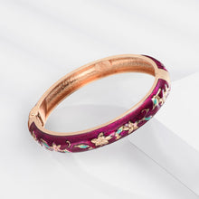 Cargar imagen en el visor de la galería, UJOY Designer Indian Style Cloisonne Bracelets Openable Cuff Enameled Bangles Set Jewelry Gift for Women