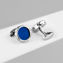 Cargar imagen en el visor de la galería, UJOY Blue Color Cufflinks for Mens Shirt Cuffs High Quality Cuff links Wedding Grooms Gift