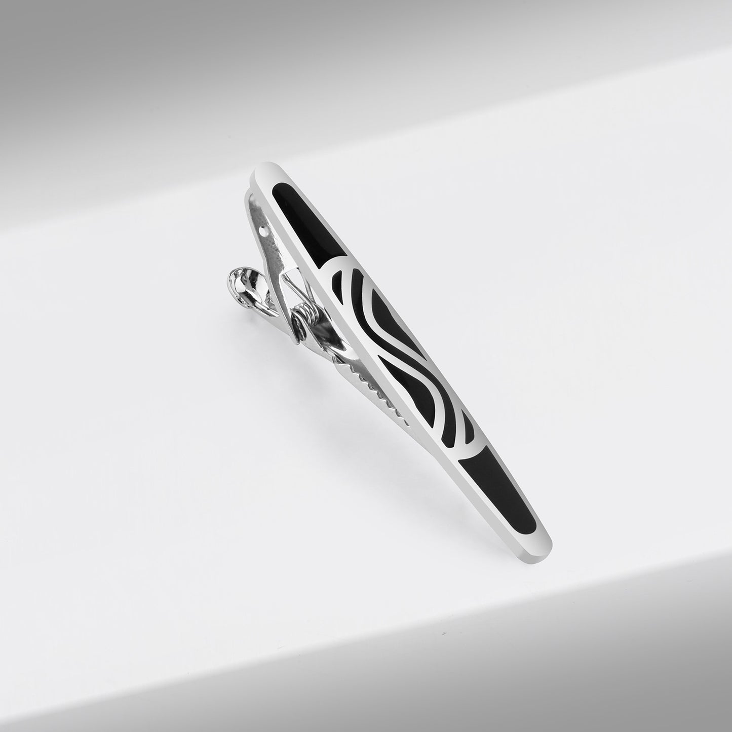 UJOY Oval Enamel Black Tie Clips Pins for Gentlemen Business Wedding