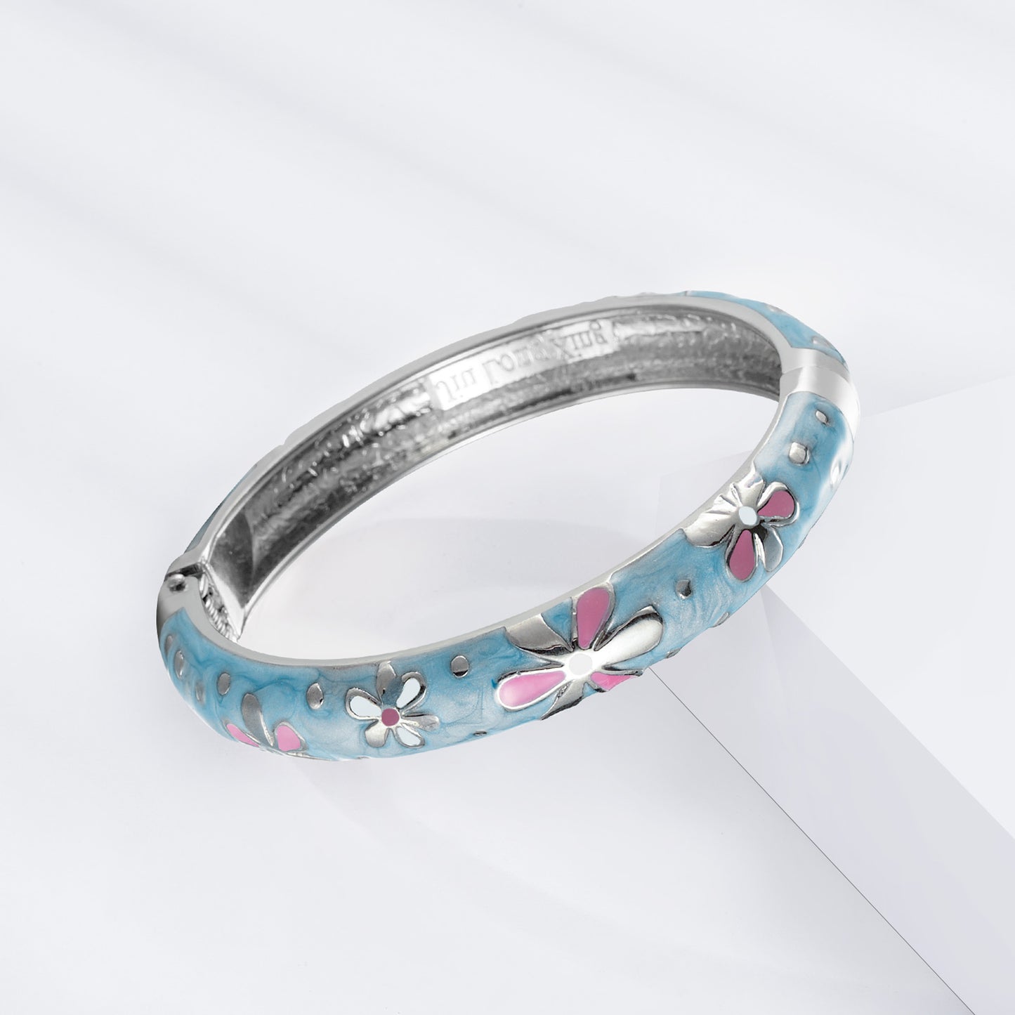 UJOY Colorful Cloisonne Bracelet Jewelry Enamel Handcraft Gold Spring Hinge Birthday Vacation Party Gifts Womens Bangles