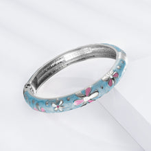 Load image into Gallery viewer, UJOY Colorful Cloisonne Bracelet Jewelry Enamel Handcraft Gold Spring Hinge Birthday Vacation Party Gifts Womens Bangles