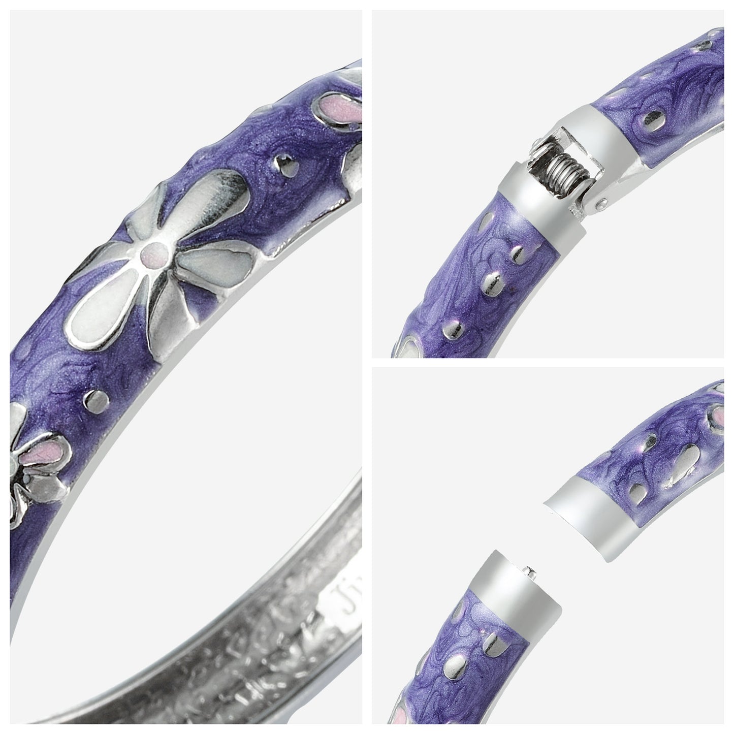 UJOY Vintage Bracelet Colorful Cloisonne Women Girls Hinged Bangles Enameled Bracelets