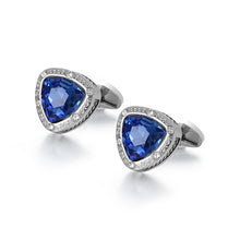 Load image into Gallery viewer, UJOY Men&#39;s Jewelry Blue Stones Cufflinks for Tuxedo Shirts for Weddings, Business, Dinner