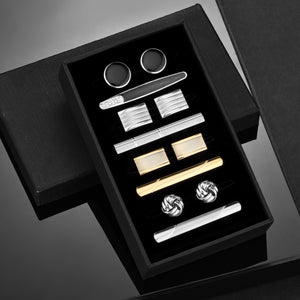 UJOY Cufflinks and Studs Set 8 Shirt Tuxedo Buttons Packed in Cufflink Box for Men Silver Gold