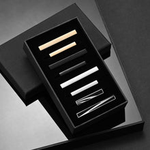 Load image into Gallery viewer, UJOY Tie Clips for Men, 8 Pcs Tie Bars Pinch Clip Set Silver 2.3 Inches 1.5 Inches Business Shirt Necktie Parts