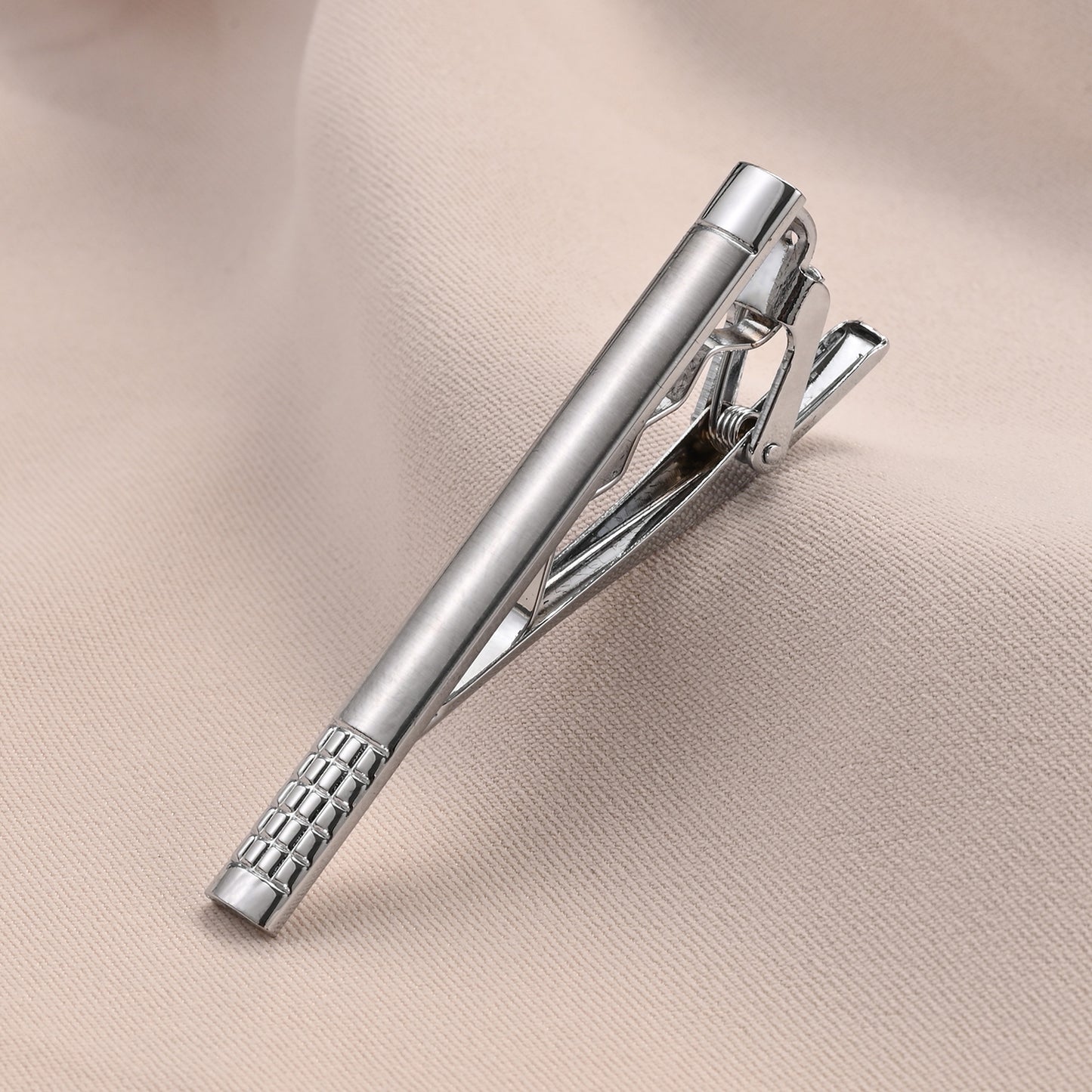 UJOY Tie Clips for Men, 4 Pcs Tie Bars Clip Set Silver Black 2.3 Inches Business Shirt Necktie Parts