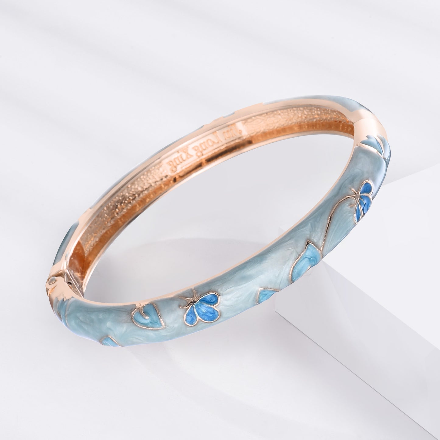 UJOY Womens Multi-Colors Cloisonne Bracelet Gold Plated Flower Hollowed Enameled Hinged Cuff Bangles