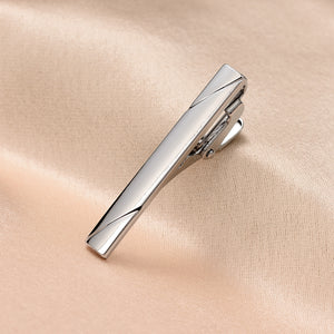 UJOY Skinny Tie Clips Silver Necktie Shirts Bar Pins Box Packed Gift for Men